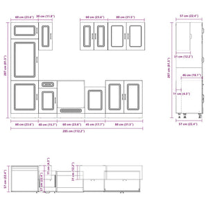 vidaXL 8-piece Kitchen Cabinet Set Kalmar Gray Sonoma Engineered Wood
