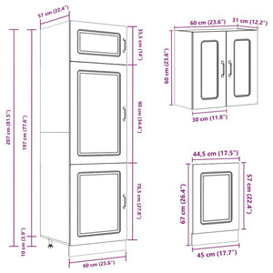 vidaXL 8-piece Kitchen Cabinet Set Kalmar Gray Sonoma Engineered Wood