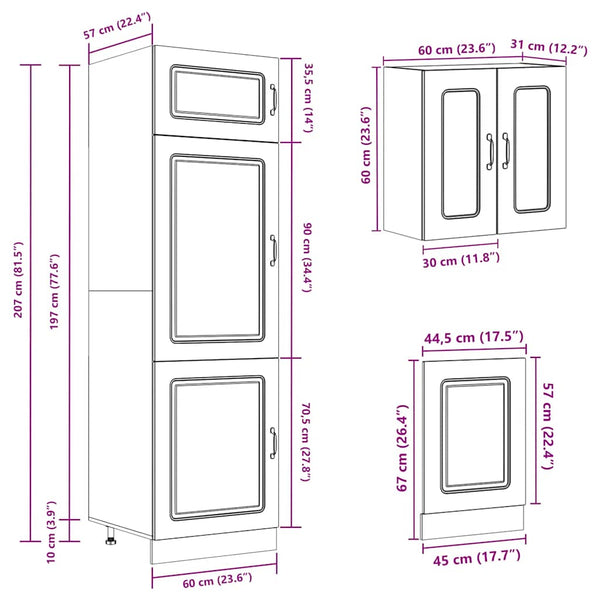 vidaXL 8-piece Kitchen Cabinet Set Kalmar Gray Sonoma Engineered Wood