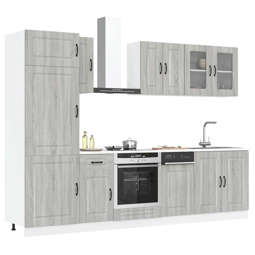 vidaXL 8-piece Kitchen Cabinet Set Kalmar Gray Sonoma Engineered Wood