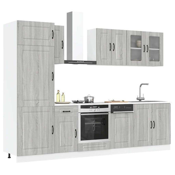 vidaXL 8-piece Kitchen Cabinet Set Kalmar Gray Sonoma Engineered Wood