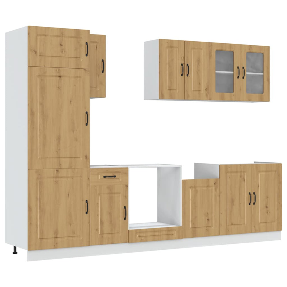 vidaXL 8-Piece Kitchen Cabinet Set Kalmar Engineered Wood Artisan Oak