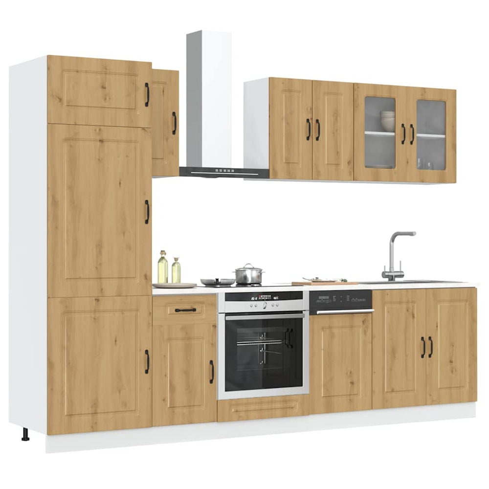 vidaXL 8-Piece Kitchen Cabinet Set Kalmar Engineered Wood Artisan Oak