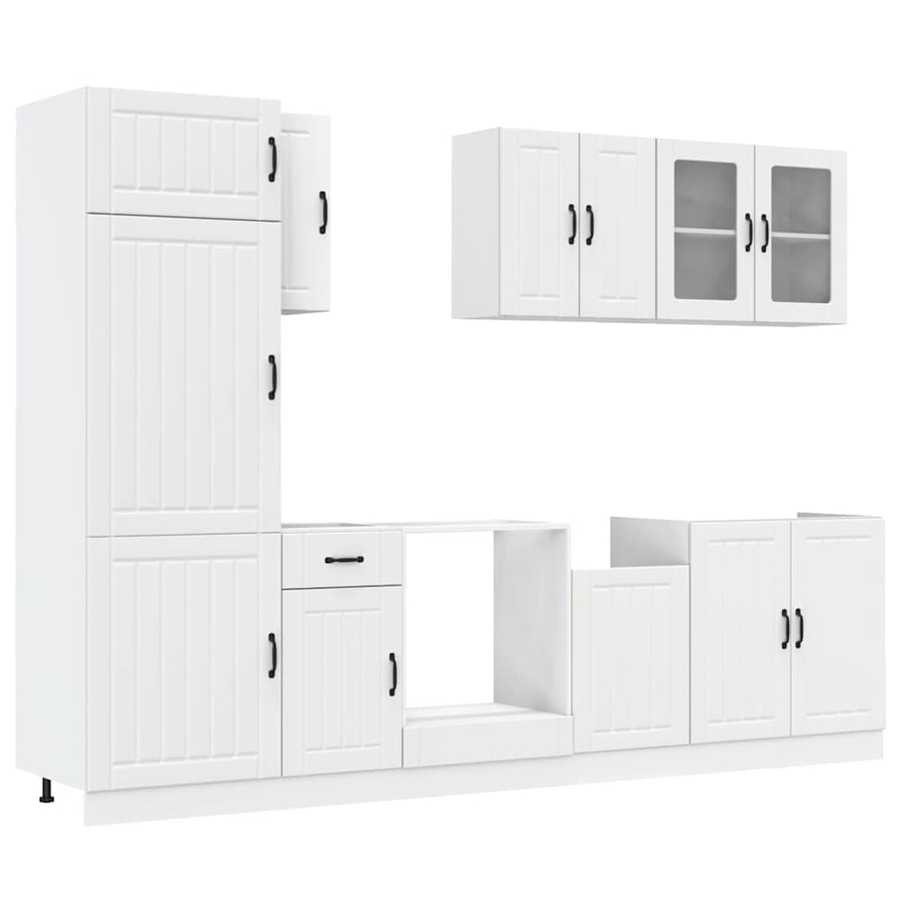 vidaXL 8-Piece Kitchen Cabinet Set Lucca White Engineered Wood