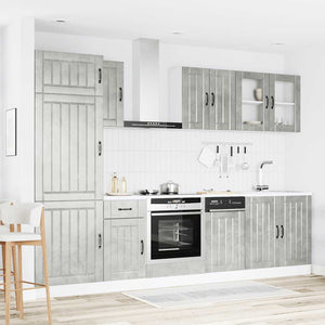 vidaXL 8-piece Kitchen Cabinet Set Lucca Concrete Grey Engineered Wood