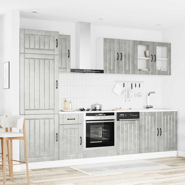 vidaXL 8-piece Kitchen Cabinet Set Lucca Concrete Grey Engineered Wood