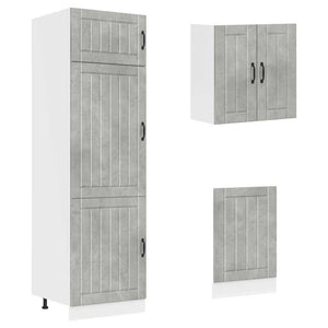 vidaXL 8-piece Kitchen Cabinet Set Lucca Concrete Grey Engineered Wood