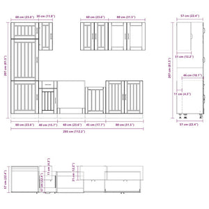 vidaXL 8-piece Kitchen Cabinet Set Lucca Concrete Grey Engineered Wood