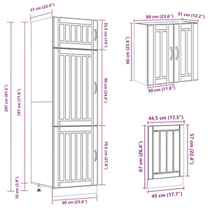 vidaXL 8-piece Kitchen Cabinet Set Lucca Concrete Grey Engineered Wood