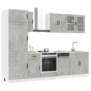vidaXL 8-piece Kitchen Cabinet Set Lucca Concrete Grey Engineered Wood