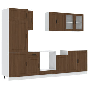 vidaXL 8-Piece Kitchen Cabinet Set Brown Oak Look Engineered Wood