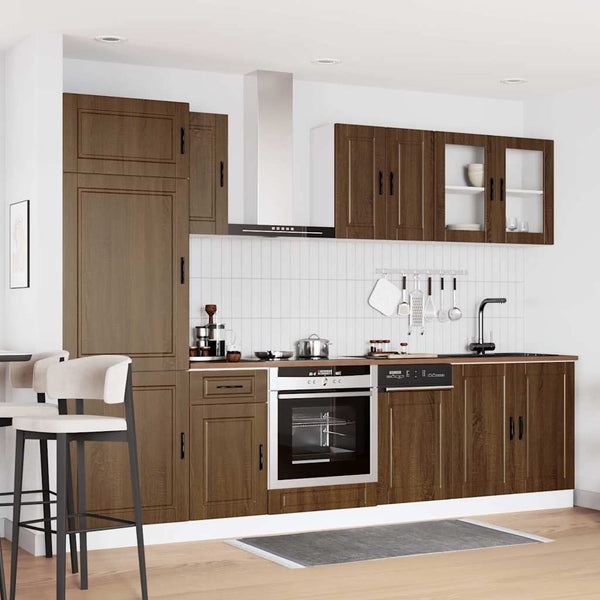 vidaXL 8-Piece Kitchen Cabinet Set Brown Oak Look Engineered Wood
