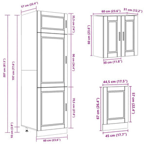 vidaXL 8-Piece Kitchen Cabinet Set Brown Oak Look Engineered Wood