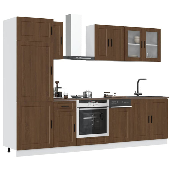 vidaXL 8-Piece Kitchen Cabinet Set Brown Oak Look Engineered Wood