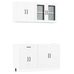 vidaXL 4-Piece Kitchen Cabinet Set Kalmar White Engineered Wood
