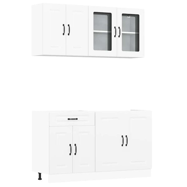 vidaXL 4-Piece Kitchen Cabinet Set Kalmar White Engineered Wood