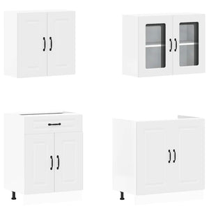 vidaXL 4-Piece Kitchen Cabinet Set Kalmar White Engineered Wood