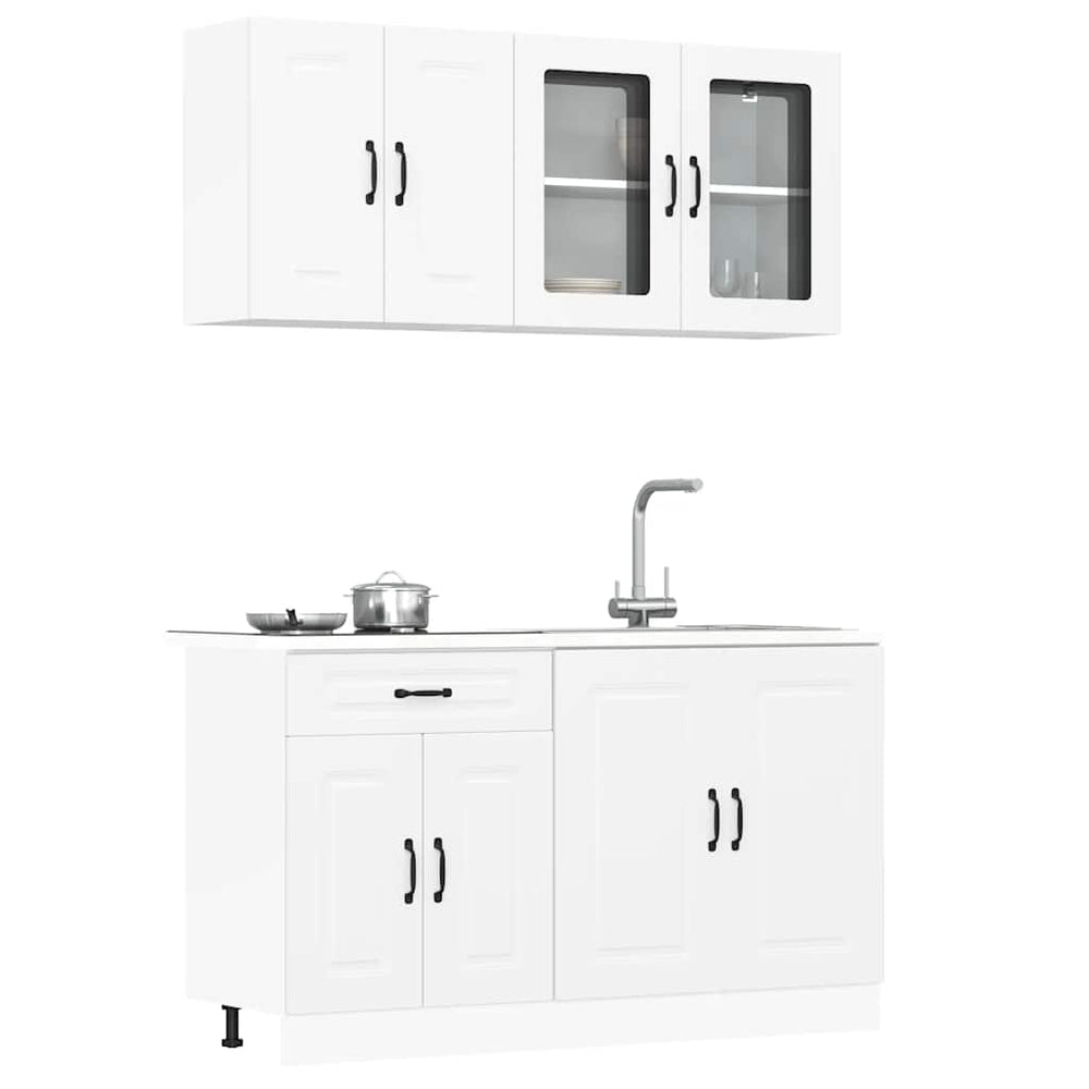 vidaXL 4-Piece Kitchen Cabinet Set Kalmar White Engineered Wood