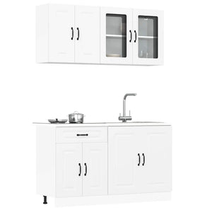 vidaXL 4-Piece Kitchen Cabinet Set Kalmar White Engineered Wood
