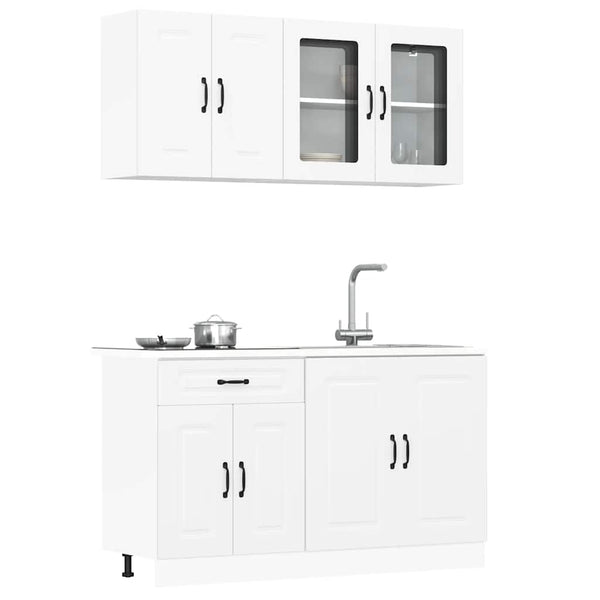 vidaXL 4-Piece Kitchen Cabinet Set Kalmar White Engineered Wood