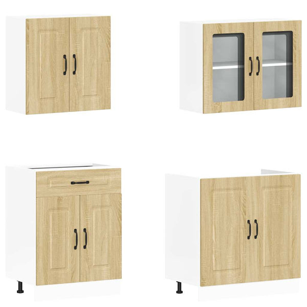 vidaXL 4-Piece Kitchen Cabinet Set Kalmar Sonoma Oak Engineered Wood