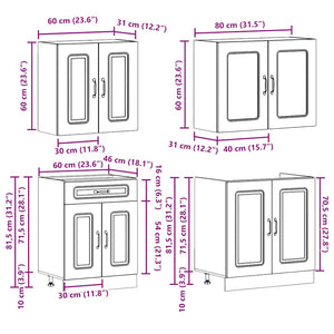 vidaXL 4-Piece Kitchen Cabinet Set Kalmar Sonoma Oak Engineered Wood