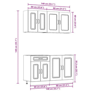 vidaXL 4-Piece Kitchen Cabinet Set Kalmar Sonoma Oak Engineered Wood