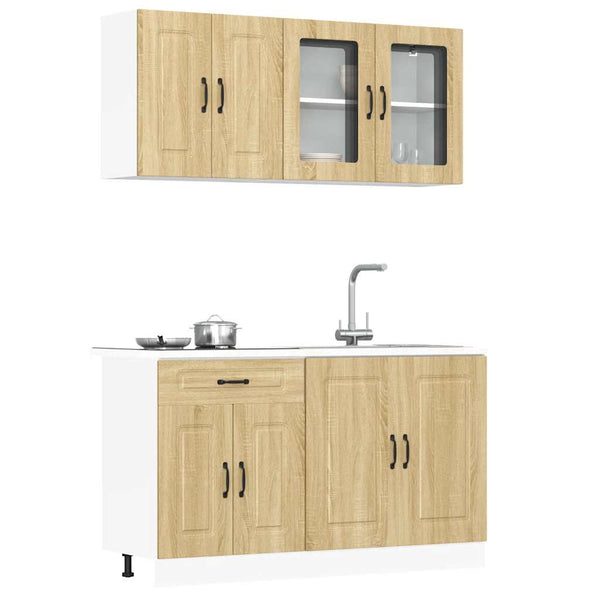 vidaXL 4-Piece Kitchen Cabinet Set Kalmar Sonoma Oak Engineered Wood