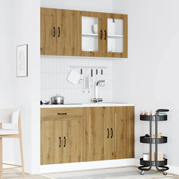 vidaXL 4-Piece Kitchen Cabinet Set Kalmar Artisan Oak Engineered Wood