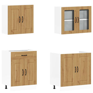 vidaXL 4-Piece Kitchen Cabinet Set Kalmar Artisan Oak Engineered Wood