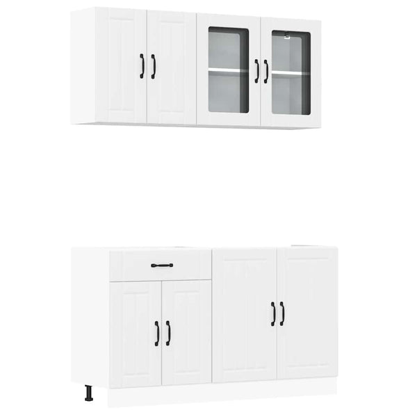 vidaXL 4-Piece Kitchen Cabinet Set Lucca White Engineered Wood