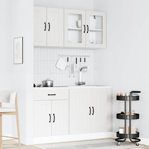 vidaXL 4-Piece Kitchen Cabinet Set Lucca White Engineered Wood