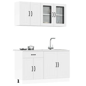 vidaXL 4-Piece Kitchen Cabinet Set Lucca White Engineered Wood