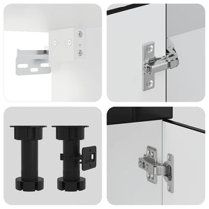 vidaXL 4-Piece Kitchen Cabinet Set Lucca Black Engineered Wood