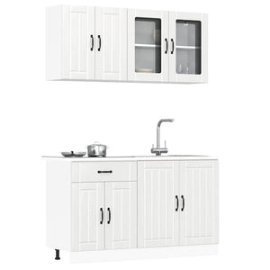 vidaXL 4-Piece Kitchen Cabinet Set Lucca High Gloss White Engineered Wood