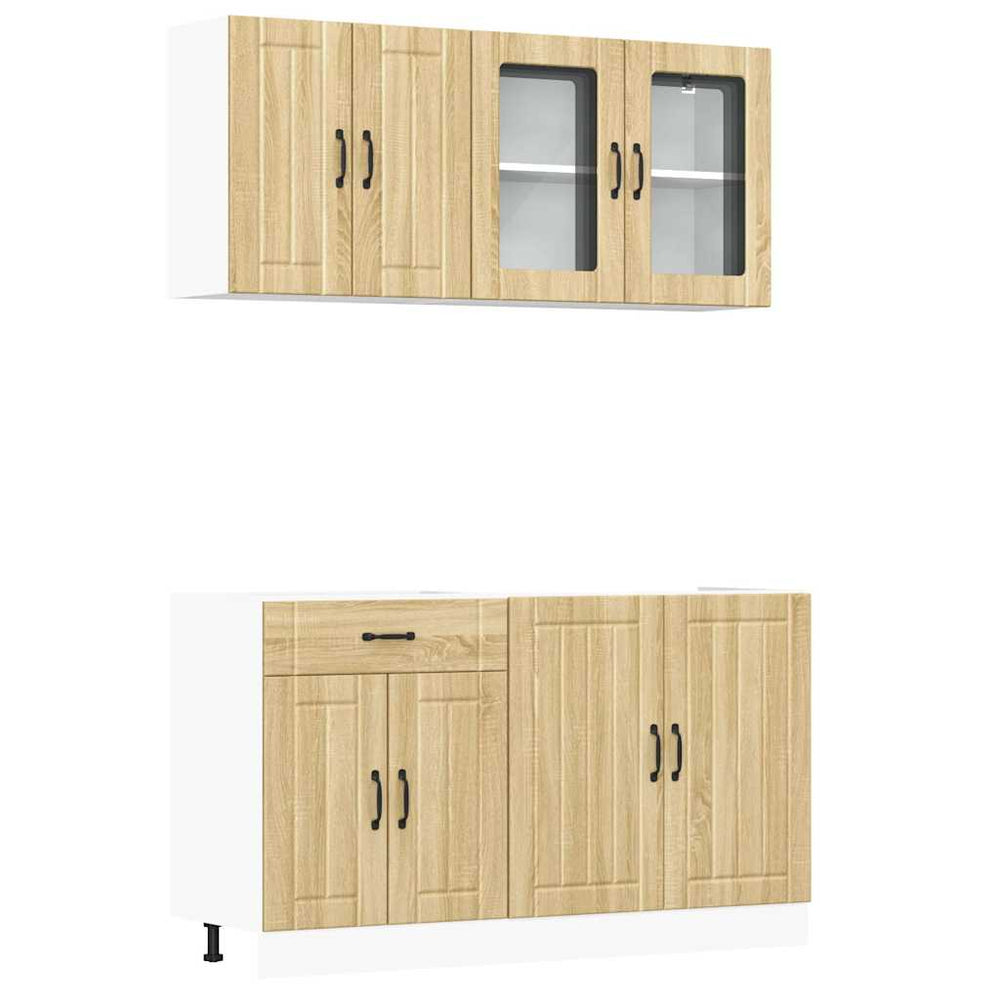 vidaXL 4-Piece Kitchen Cabinet Set Lucca Sonoma Oak Engineered Wood