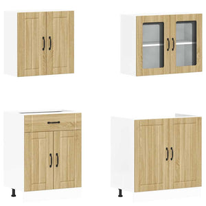 vidaXL 4-Piece Kitchen Cabinet Set Lucca Sonoma Oak Engineered Wood