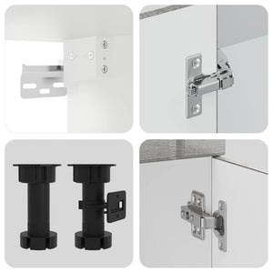 vidaXL 4-Piece Kitchen Cabinet Set Lucca Grey Sonoma Engineered Wood
