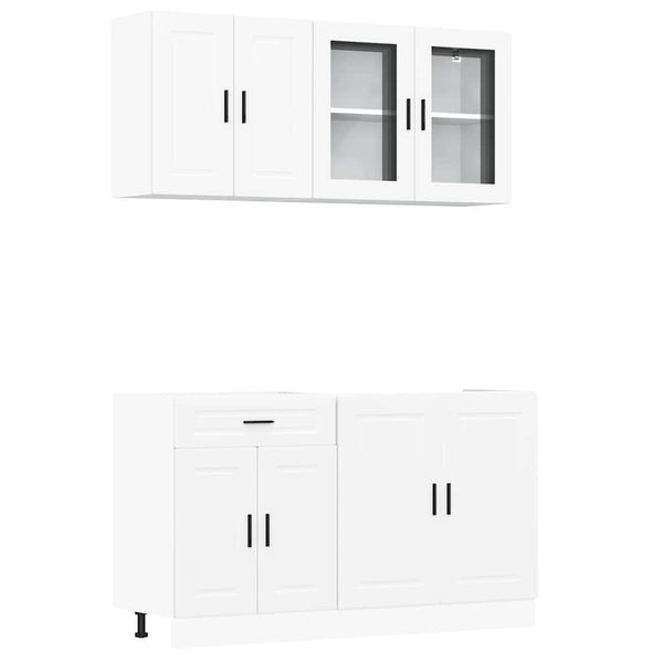vidaXL 4-Piece Kitchen Cabinet Set Porto White Engineered Wood