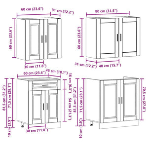 vidaXL 4-Piece Kitchen Cabinet Set Porto White Engineered Wood