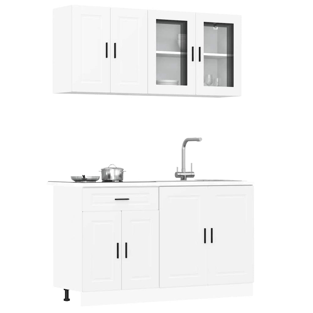 vidaXL 4-Piece Kitchen Cabinet Set Porto White Engineered Wood