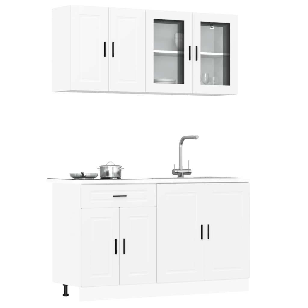 vidaXL 4-Piece Kitchen Cabinet Set Porto White Engineered Wood