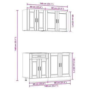 vidaXL 4-Piece Kitchen Cabinet Set Porto Grey Sonoma Engineered Wood
