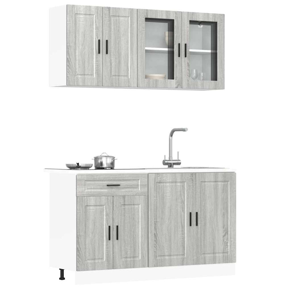 vidaXL 4-Piece Kitchen Cabinet Set Porto Grey Sonoma Engineered Wood