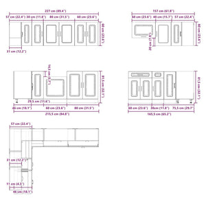 11-teiliges Küchenschrank-Set Weiß