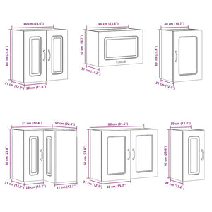 11-teiliges Küchenschrank-Set Weiß
