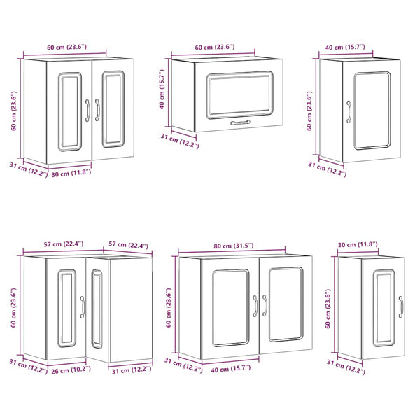 11-teiliges Küchenschrank-Set Weiß