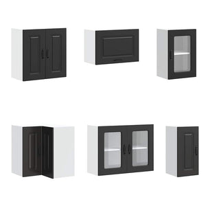 11-teiliges Küchenschrank-Set Schwarz