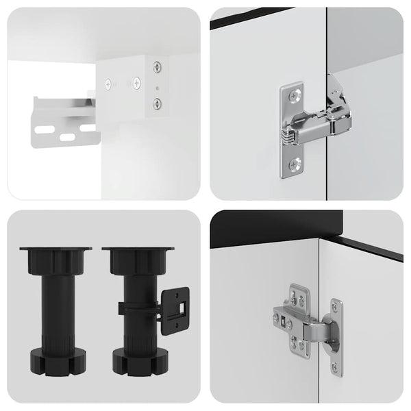 11-teiliges Küchenschrank-Set Schwarz