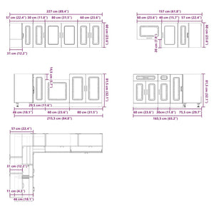 11-teiliges Küchenschrank-Set Schwarz